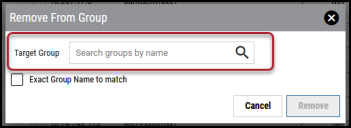 Remove Application from Group - Remove From Group Window